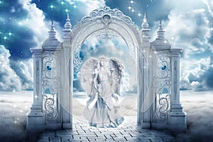 Beautiful angel archangel of Light and winter fairy tale season