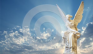 Beautiful angel in heaven photo