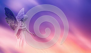 Beautiful angel in heaven panoramic veiw photo