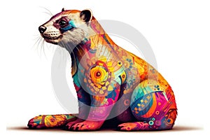 Beautiful animal style art Ferret