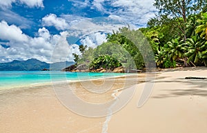 Beautiful Anse Soleil beach at Seychelles