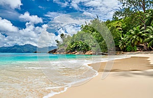 Beautiful Anse Soleil beach at Seychelles