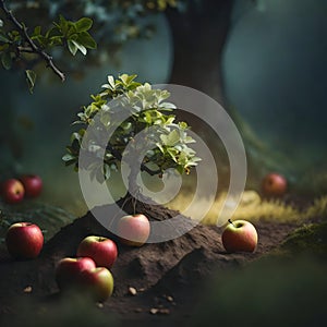 Beautiful apple tree - ai generated image