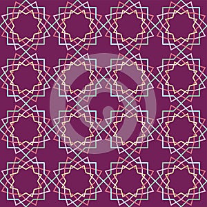 Beautiful arabic design template with seamless arabic pattern. Abstract islamic design. Girih pattern.