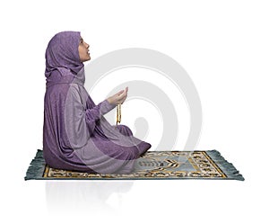 Beautiful Arabic Girl Praying for Allah Wearing Muslim Clothes