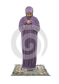 Beautiful Arabic Girl Praying Wearing Muslim Clothes