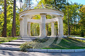 Beautiful arbor in autumn park