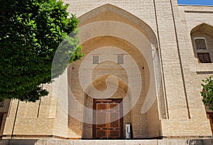 Beautiful arch entrance in MEMORIAL COMPLEX of KHOJA BAHAUDDIN NAKSHBAND, Bukhara, Uzbekistan photo
