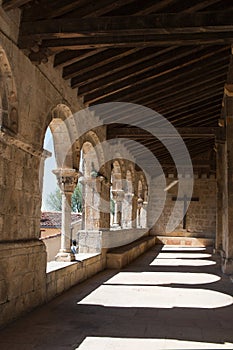 Beautiful archade at San Salvador church, Sepulveda. Porticoed gallery photo