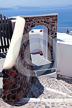 Beautiful architectural details of Santorini island, Greece