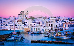 Evening scenery of greek island Paros photo