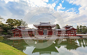 Beautiful Architecture Byodo-in Temple in autumn season at Kyoto, Japan
