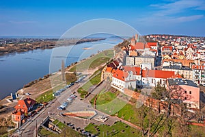 Beautiful architecture of the Granaries in Grudziadz by the Wisla river, Poland