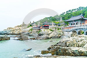 Beautiful Architecture at Haedong Yonggungsa Temple sits upon a