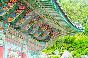 Beautiful Architecture at Haedong Yonggungsa Temple sits upon a