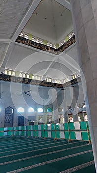 Beautiful architecture inside Al Azim Mosque Melaka