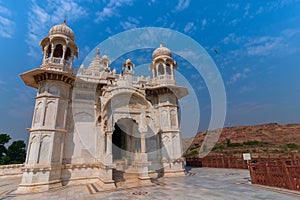 Beautiful architecture of Jaswant Thada cenotaph, Jodhpur, Rajasthan,India. in memory of Maharaja Jaswant Singh II. Makrana marble