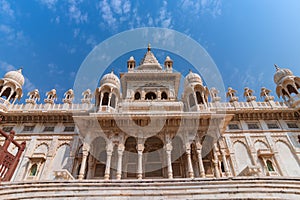 Beautiful architecture of Jaswant Thada cenotaph, Jodhpur, Rajasthan,India. in memory of Maharaja Jaswant Singh II. Makrana marble