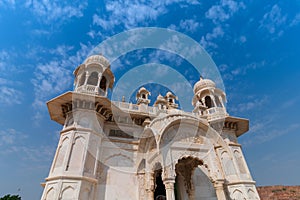 Beautiful architecture of Jaswant Thada cenotaph, Jodhpur, Rajasthan,India. in memory of Maharaja Jaswant Singh II. Makrana marble