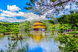 Beautiful architecture at Kinkaku-ji (Temple of the Golden Pavilion), officially named Rokuon-ji (Deer Garden Temple), a Zen