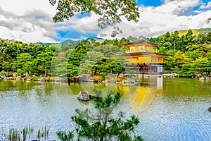 Beautiful architecture at Kinkaku-ji (Temple of the Golden Pavilion), officially named Rokuon-ji (Deer Garden Temple), a Zen