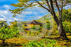 Beautiful architecture at Kinkaku-ji (Temple of the Golden Pavilion), officially named Rokuon-ji (Deer Garden Temple), a Zen