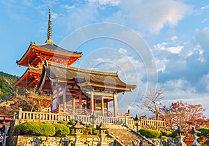 Beautiful Architecture in Kiyomizu-dera Temple Kyoto,.