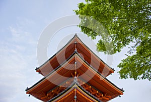 Beautiful Architecture in Kiyomizu-dera Temple Kyoto, Japan