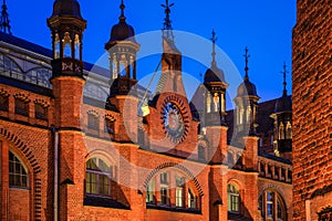 Beautiful architecture of the Market Hall in GdaÅ„sk. Poland