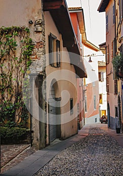 Beautiful architecture of the old city of Bergamo Italy