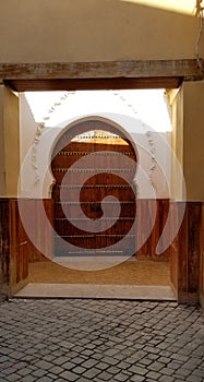 Beautiful architecture of old fortified city Medina Marrakesh