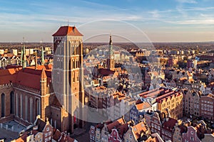 Beautiful architecture of the old town in Gdansk. Poland