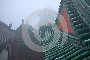 Beautiful architecture roof Chinese temple in Wudang China