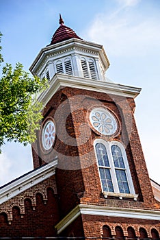 Beautiful architecture on the roof tower of a bed and breakfast