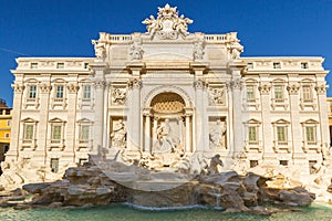 Beautiful architecture of the Trevi Fountain in Rome, Italy