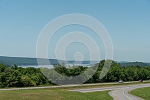 Beautiful Arkansas vista in springtime with Lake Dardanelle in the background