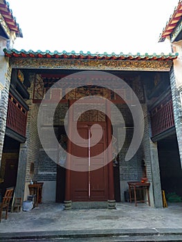 beautiful art  in old Chinese building chik kwai study hall hongkong photo