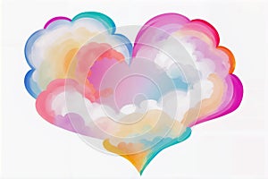 Beautiful art of colorful heart shape with clouds inside for valentine day background.