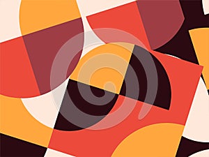 Beautiful Art, Colorful Pink, Orange, Yellow and White, Abstract Modern Shapes. Image for Background or Wallpaper