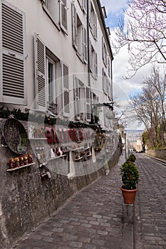 Beautiful Art Gallery in Old Street in Paris France