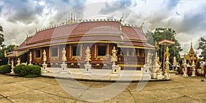 Beautiful art, religious places and religious objects in Myanmar mixed with Lanna style at Wat Ming Muang Buddhist temple, Chiang