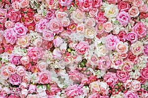 Beautiful artificial flowers for background.