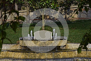 A beautiful artificial pool in greenery