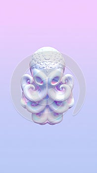Elegant white octopus art on a gradient background