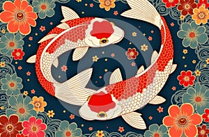 Beautiful Artwork Of Koi Carpers At 4-11-2024