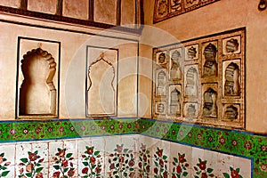 Beautiful artwork on the walls, Bibi-Ka-Maqbara, Aurangabad, Maharashtra photo