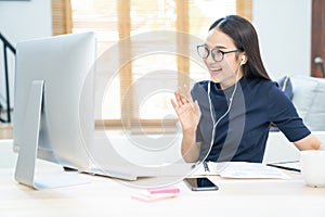 Beautiful asian girl celebrate with laptop computer. Success happy pose. E-commerce. University education. Internet technology. St