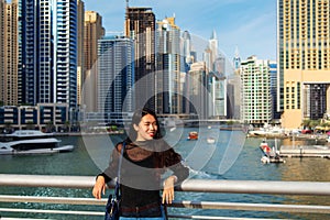 Beautiful Asian girl in Dubai marina