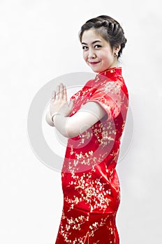 Beautiful Asian woman with gesture