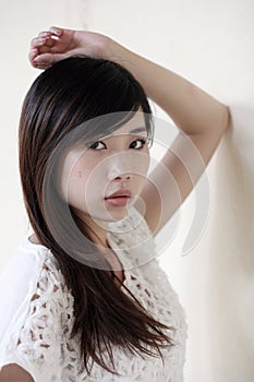 Beautiful Asian woman looking at the viewer